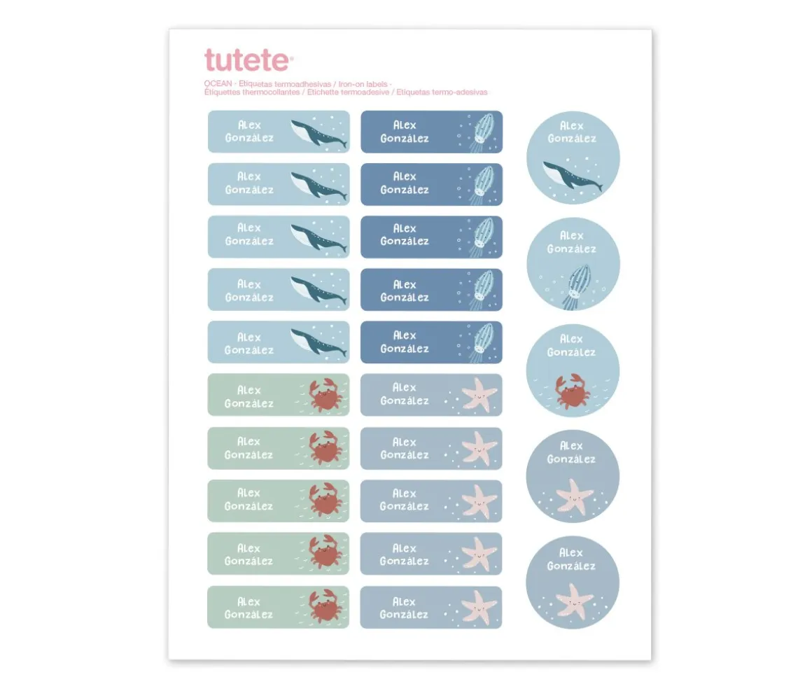 25 Etiquetas para Ropa Ocean