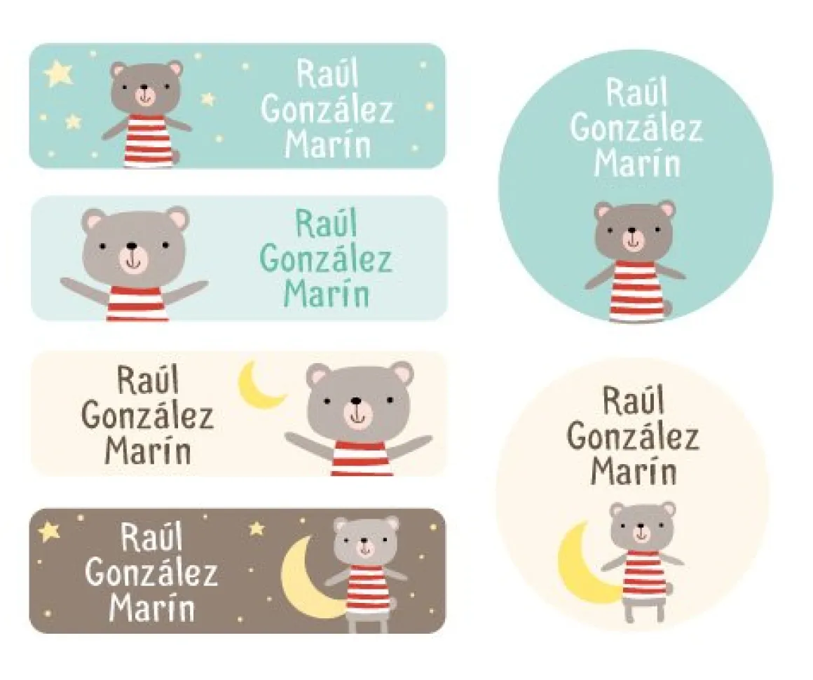 25 Etiquetas para Ropa Osito