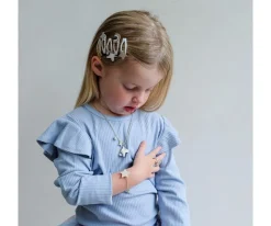 5 Mini Clips Clic Clasc Celeste Unicorn