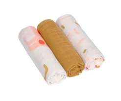 3 Muselinas Little Mateys Spicy Orange Bambú 80 cm