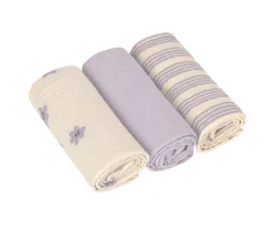3 Muselinas Tiny Team Pastel Lilac