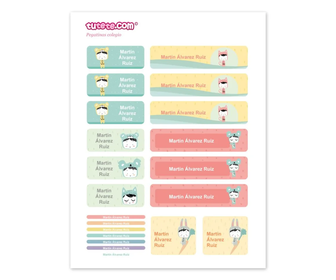 30 Pegatinas para Objetos Esther Gili Pastel