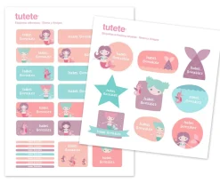 30 Pegatinas para Objetos Sirena y Amigos