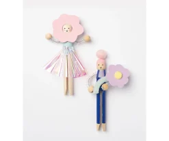 50 Pinzas de Madera Retro Natur