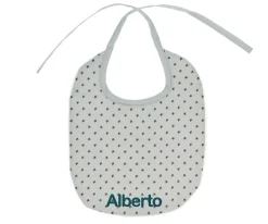 Babero Algodón Mini Star Grey Personalizable