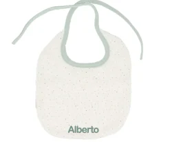 Babero Algodón Rainbow Dots Verde Personalizable