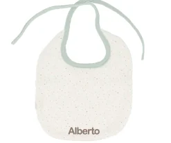 Babero Algodón Rainbow Dots Verde Personalizable