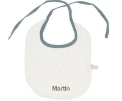 Babero Algodón Rainbow Dots Azul Personalizable