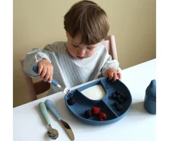 Babero con Mangas Classic Stripes Blue