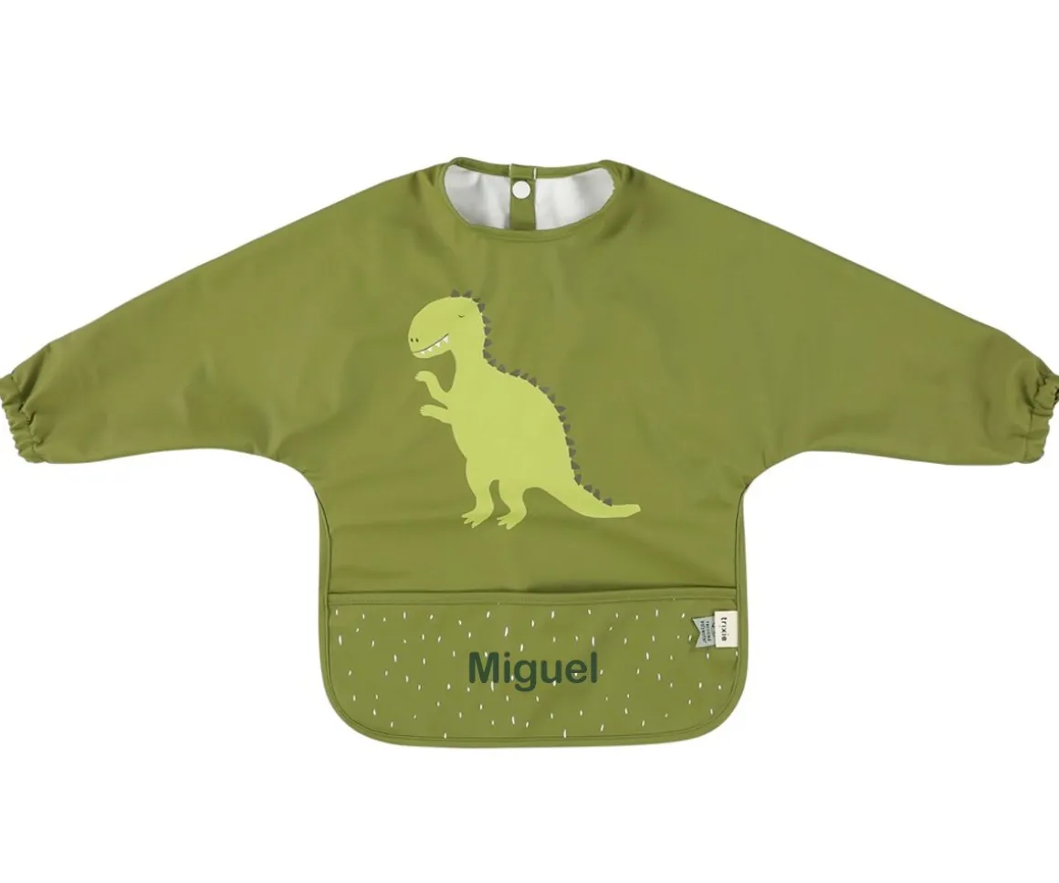 Babero Con Mangas Impermeable Mr. Dino Personalizable