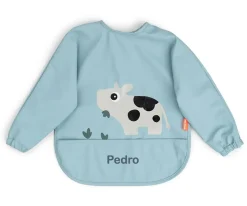 Babero con Mangas Tiny Farm Blue 6-18m Personalizable