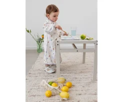 Bata de Pintura Escolar Happy Fruits Light Blue