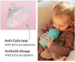 Biberón Anticólico Herobility Haw Rose 240ml