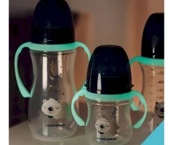 Biberón con Asas Fluorescentes Sleeping Koala Azul Personalizable