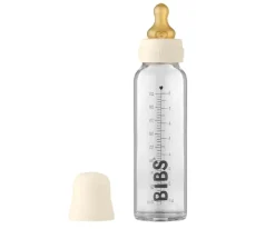 Biberón Cristal BIBS Ivory 225ml + Funda Biberón Large