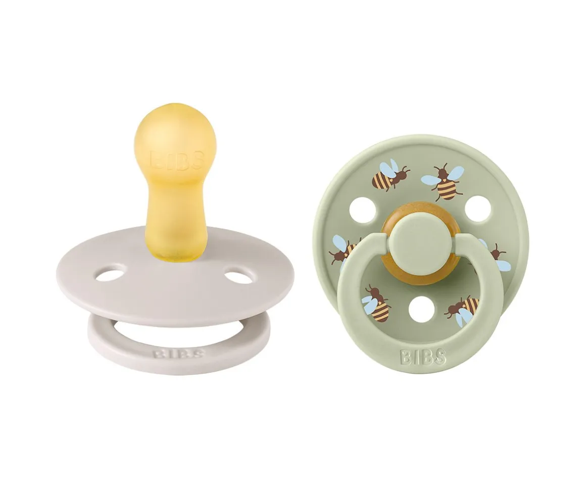 BIBS Pacifier Studio Colour 2 PACK Bumblebee Latex Mushroom Mix