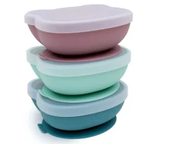 Bol con Ventosa y Tapa Oso Dusty Rose