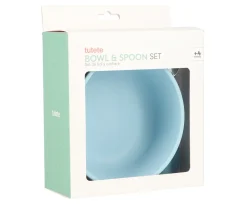 Bol Silicona + Cuchara Acero Sky Blue