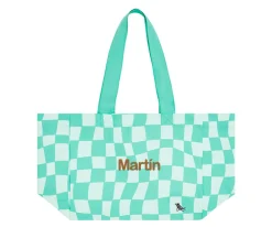 Bolsa de Playa Check Verde Personalizable