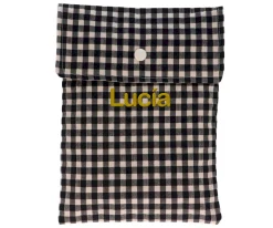 Bolsa para Pañales Vichy Negro Personalizable