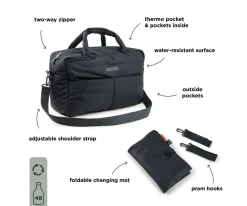 Bolso Carro Bebé con Cambiador Black