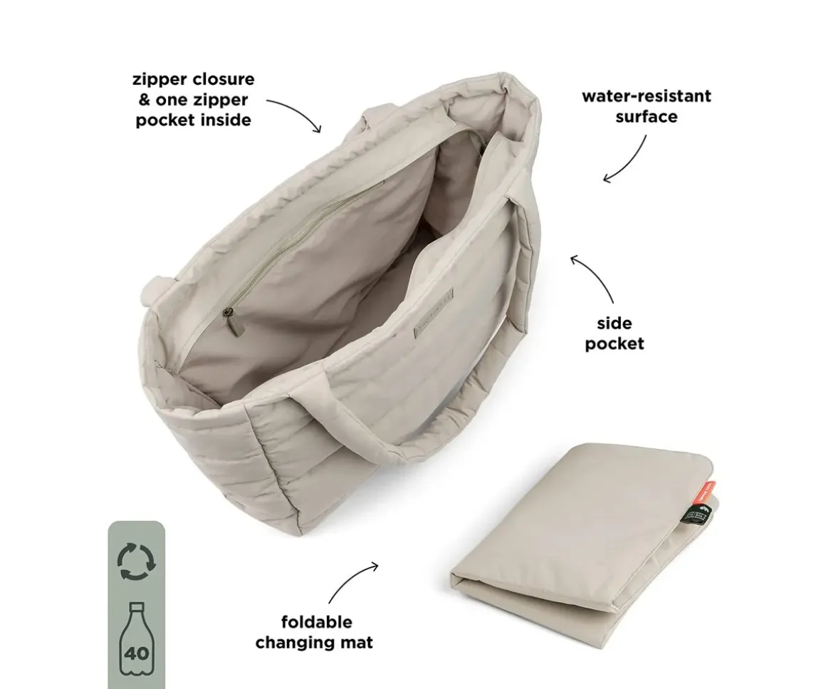 Bolso Tote Acolchado Sand con Cambiador