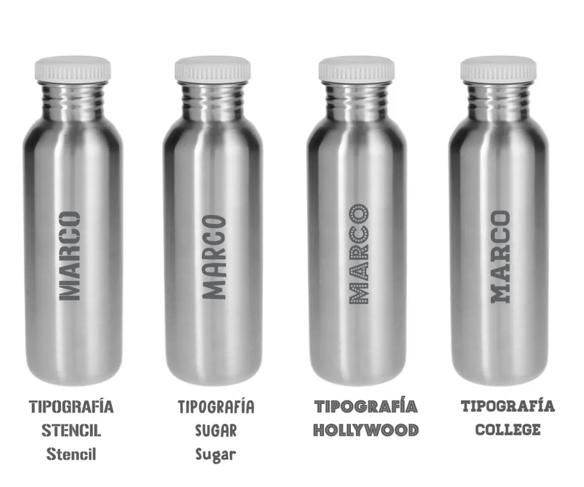 Botella Acero Básica Ivory Personalizable 350ml