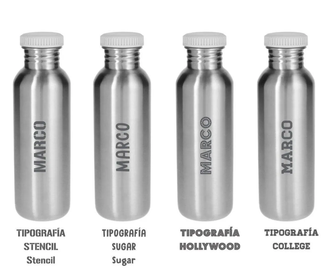 Botella Acero con Funda Funny Letters Personalizable 500ml