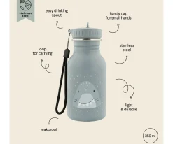 Botella Acero Trixie Mr. Shark 350ml + 6 Pegatinas Redondas Blue Regalo