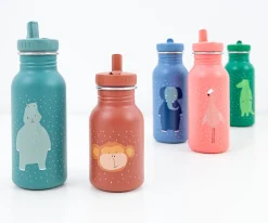 Botella Acero Trixie Mrs. Rabbit 350ml + 6 Pegatinas Redondas Rose Regalo