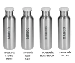 Botella Acero-Blanco- con Funda Bailarina Personalizable 350ml
