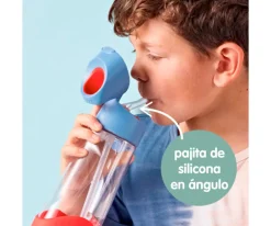 Botella de Tritán con Pajita 600 ml Blue Blaze