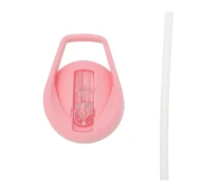 Botella Plástico con Pajita Glitter Stars Pink Personalizable