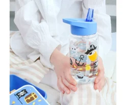 Botella Plástico con Pajita Personalizable Pirates 450ml