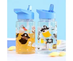 Botella Plástico con Pajita Personalizable Pirates 450ml