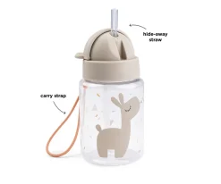 Botella Plástico con Pajita Celebration Sand