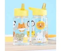 Botella Plástico con Pajita Personalizable Animal Friends 450ml