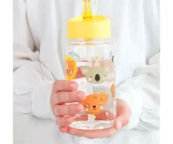 Botella Plástico con Pajita Personalizable Animal Friends 450ml