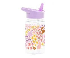 Botella Plástico con Pajita Personalizable Flowers Garden 450 ml