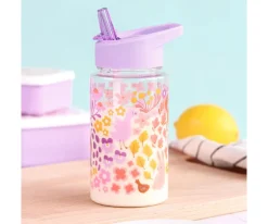 Botella Plástico con Pajita Personalizable Flowers Garden 450 ml