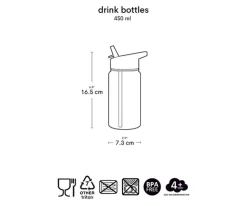 Botella Plástico con Pajita Personalizable Flowers Garden 450 ml