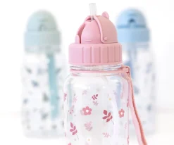 Botella Plástico Leaves Pink Personalizable