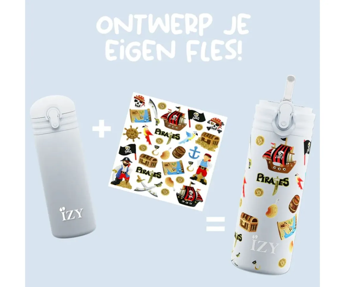 Botella Térmica Acero Piratas Azul 350ml