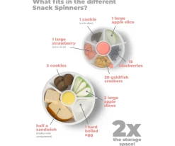 Caja Almuerzo Snack Spinner Flip, Correa de Mano y Hoja de Pegatinas Macaron Blue