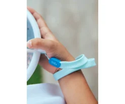 Caja Almuerzo Snack Spinner Flip, Correa de Mano y Hoja de Pegatinas Macaron Blue