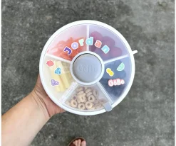 Caja Almuerzo Snack Spinner Flip, Correa de Mano y Hoja de Pegatinas Taro Purple