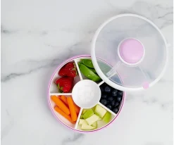 Caja Almuerzo Snack Spinner Flip, Correa de Mano y Hoja de Pegatinas Taro Purple