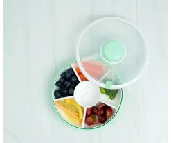 Caja Almuerzo Snack Spinner Flip, Correa de Mano y Hoja de Pegatinas Mint Green