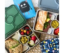 Caja Almuerzo Yumbox Pret Acero Paris Blue 4 Compartimentos