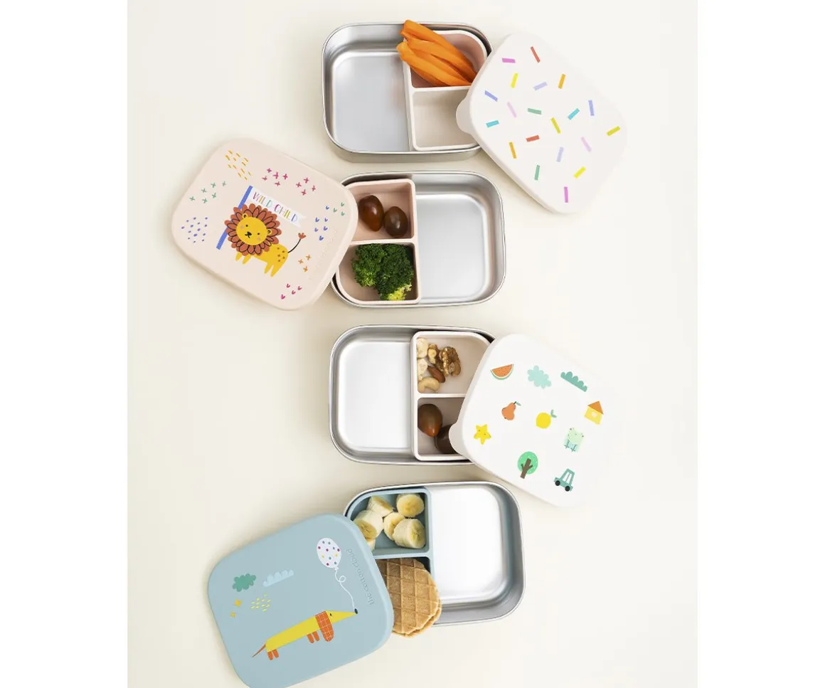 Caja de Almuerzo Acero con Separador Extraíble Confetti